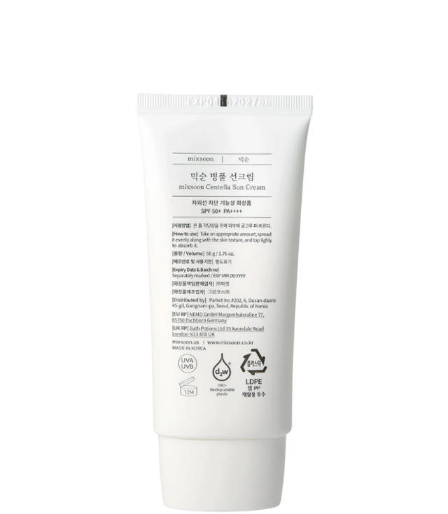 Mixsoon Centella Sun Cream SPF50+, 50 g.