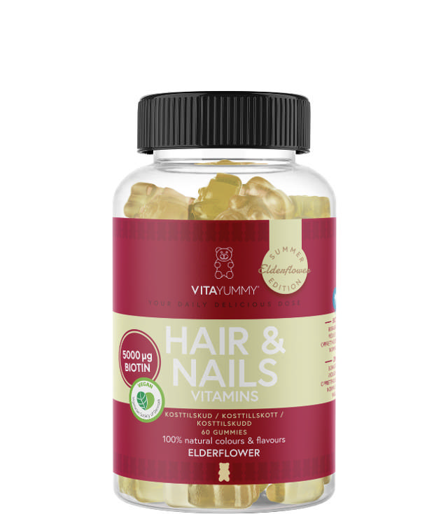 VitaYummy Hair & Nails (Elderflower) - 60 stk. (Summer Edition 2025)